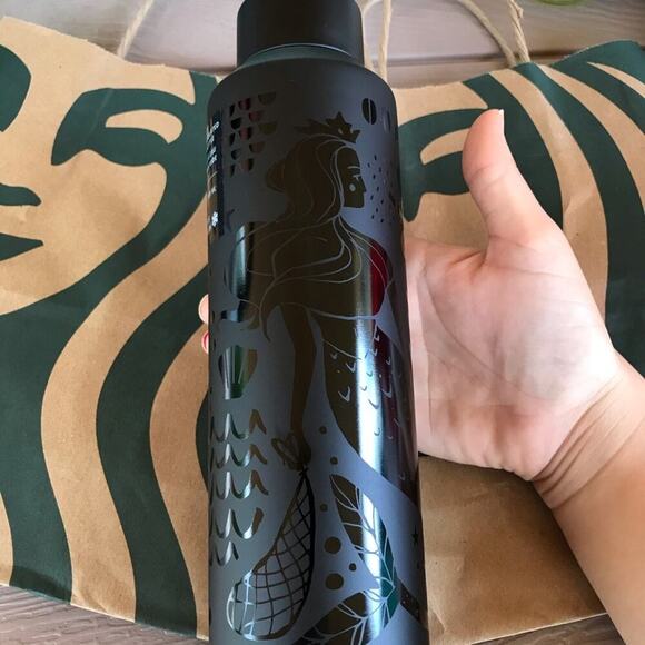 NWT STARBUCKS MERMAID MATTE BLACK BOTTLE - Picture 2 of 5